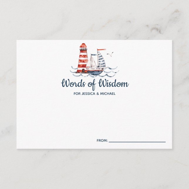 Ahoy Nautical Baby Shower Advice Tilläggskort (Framsida)