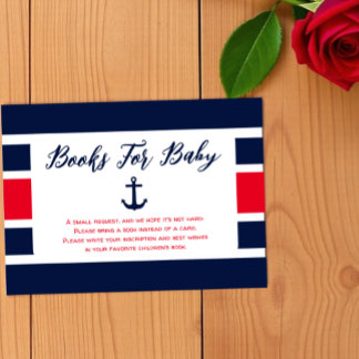 Ahoy! Nautical Baby Shower Books For Baby Tilläggskort