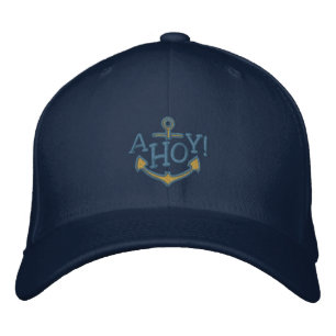 AHOY! Nautisk hälsningbroderi Broderad Keps