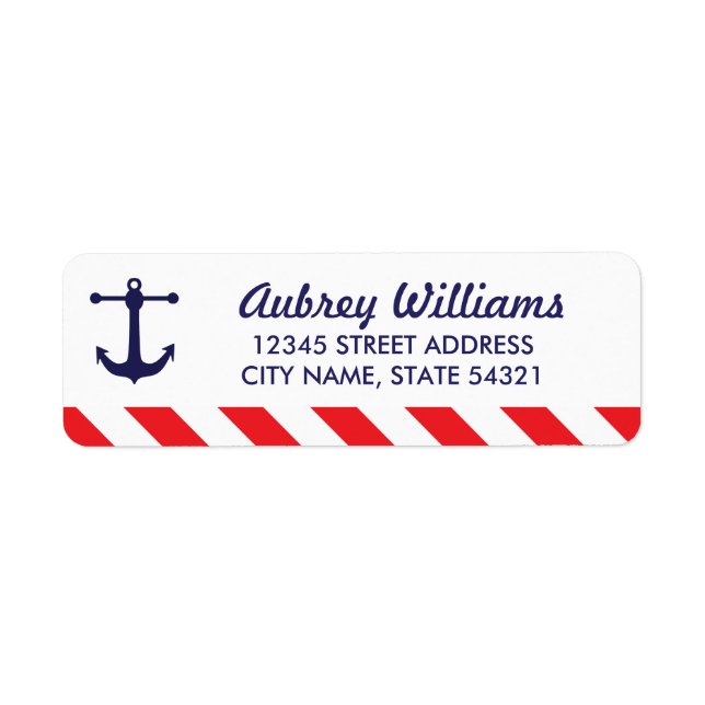Ahoy! Nautiska Adressetiketter Returadress Etikett (Framsidan)