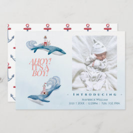 Ahoy Pojke Birth Notification Inbjudningar