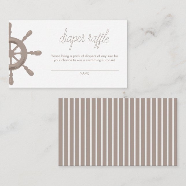 Ahoy! Sailor Helm Diaper Raffle Tilläggskort (Fram/baksida)