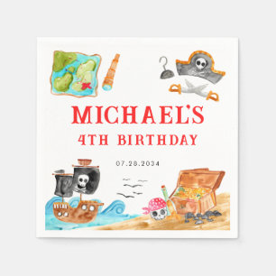 Ahoy Shipmates Treasure Hunt Frakt Pirat Birthday Pappersservett