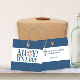Ahoy sin Boy Blue Typography-Tack Gåvor Etiketter