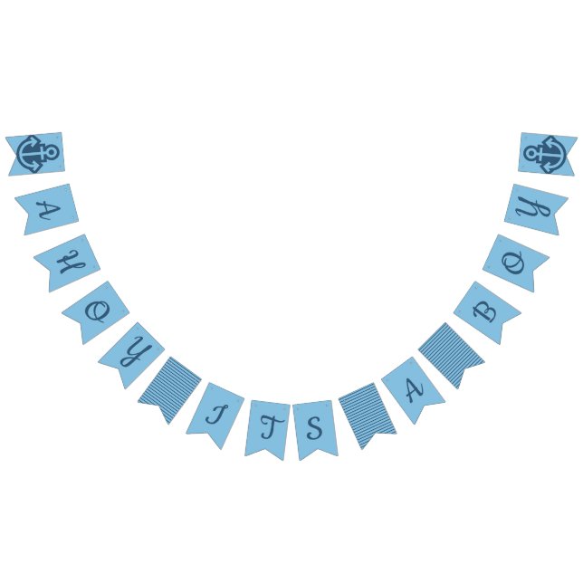 Ahoy sin pojk Nautical Bunting Vimplar (Alla)