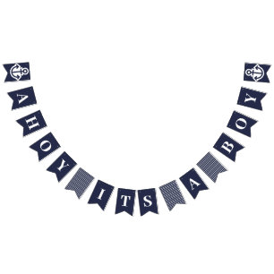Ahoy sin pojke Nautical Bunting Flaggor