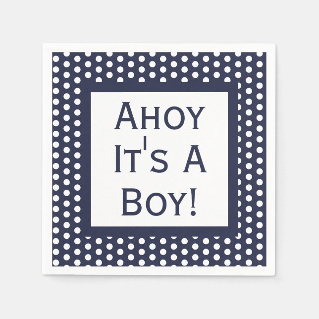 Ahoy sin pojke Polka Dot Pappersservett (Framsidan)