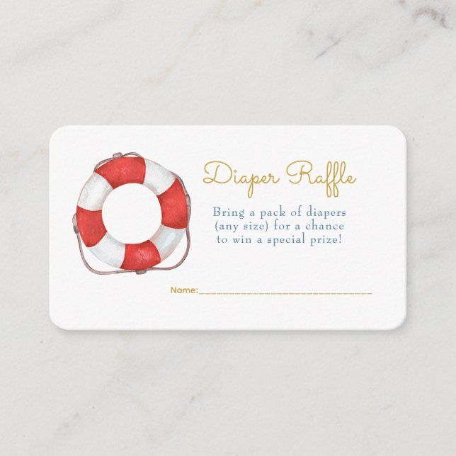 Ahoy sin pojke Sailor Whale Sea Baby Diaper Raffle Tilläggskort (Framsida)