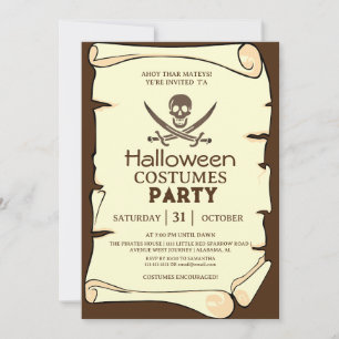 Ahoy sjörövare Halloween-kostymer Party Inbjudningar