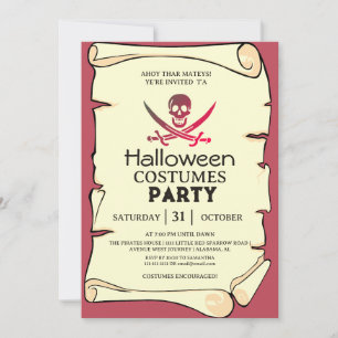 Ahoy sjörövare Pirat Halloween-kostymfest Inbjudningar
