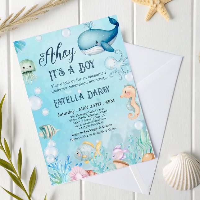 Ahoy! Under inbjudan till Sea Boy Baby Shower (Skapare uppladdad)