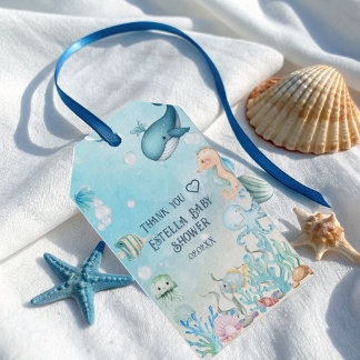 Ahoy under Sea Baby Shower Tack Presentetikett