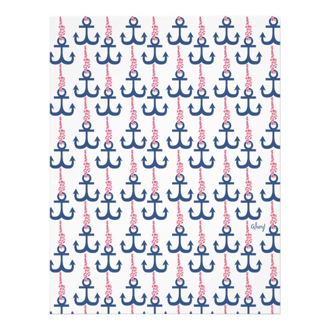 Ahoy Vintage Anchor mönster. Fototryck (Framsidan)