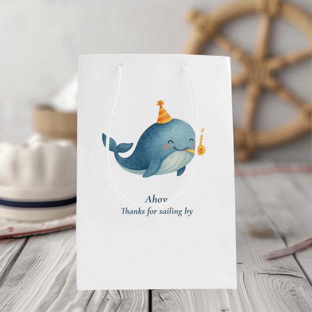 Ahoy Whale Tack Gift Bag | Nautisk födelsedag (Skapare uppladdad)