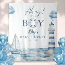 Ahoy's A Boy Baby Shower Photo BackDrop