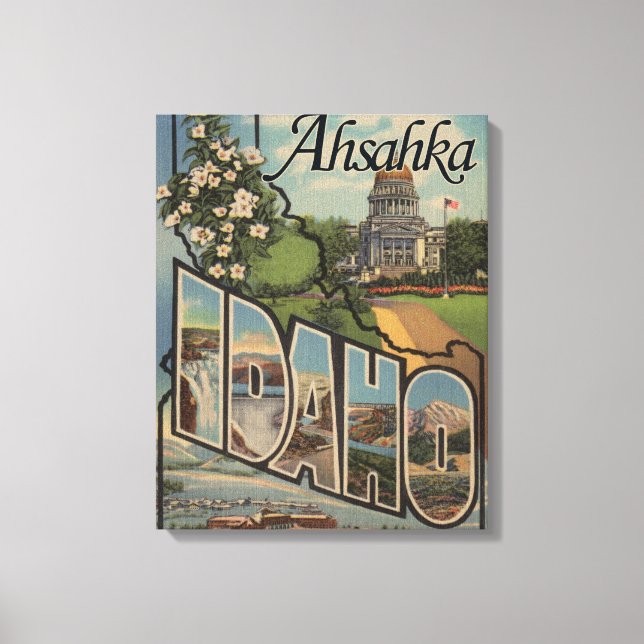 Ahsahka, Idaho - Stora Brev Scenes Canvastryck (Framsida)
