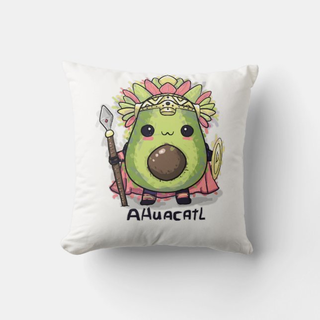 Ahuacatl Aztec Warrior Avocado Kudde (Framsida)