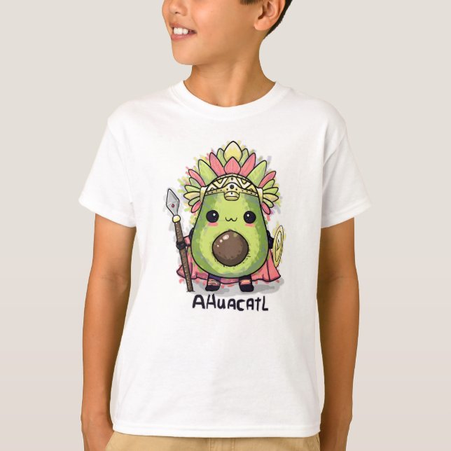 Ahuacatl Aztec Warrior Avocado T Shirt (Framsida)
