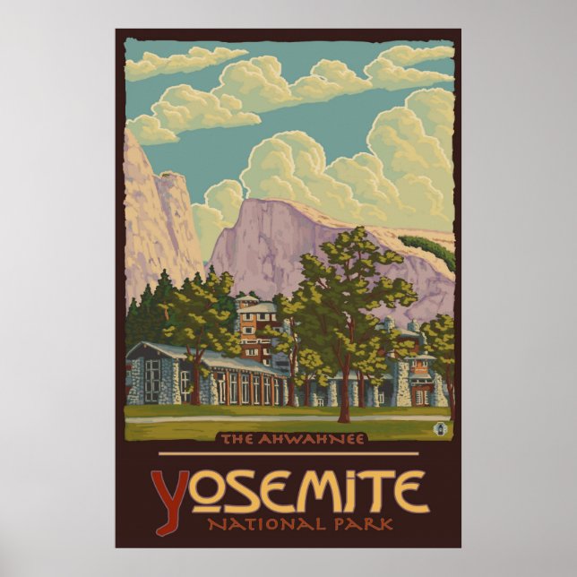 Ahwahnee Lodge - Yosemite Nat'l Park Travel Poster (Framsidan)