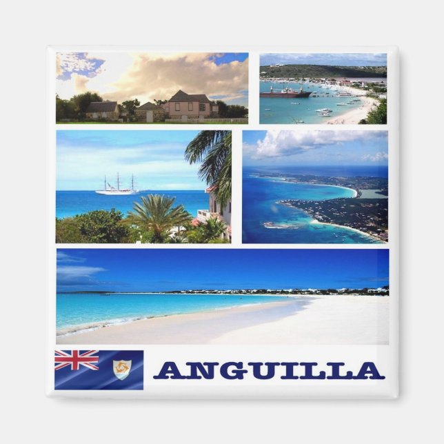 AI003 ANGUILLA, Mosaic, Amerika, Fridge Magnet (Framsidan)