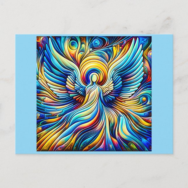 AI Abstrakt Illusionism Ängels Expressionist Effek Vykort (Framsida)