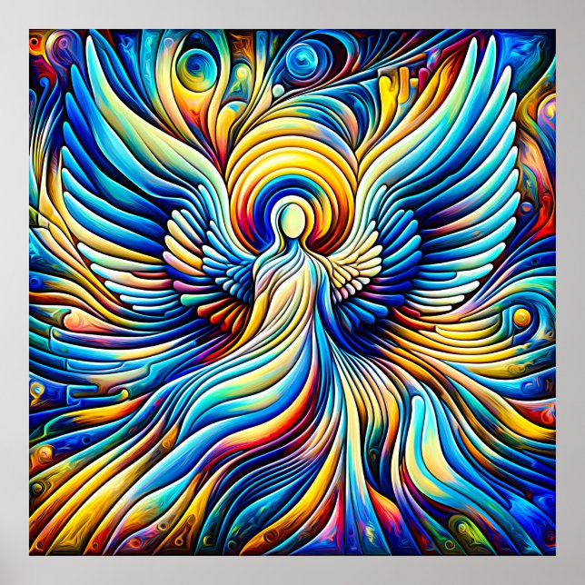 AI Abstrakt Illusionism Ängels Expressionistisk Ef Poster (Framsidan)