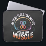 AI Aesthetics Futuristiska Technology manar mode Laptop Fodral<br><div class="desc">Ta ett steg in i framtiden med den här fängslande designen "AI som känns som magic, Works like Muscle", ett utmärkt exempel på konstgjord intelligens i kant. Den här grafiken förkroppsligar den kraftfulla, men sömlösa integreringen av futuristiska-teknik i våra liv. Perfekt för modern människa, den här artificiella, intelligensininspirerade herrkläderna firar...</div>