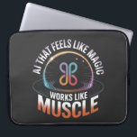 AI Aesthetics Futuristiska Technology manar mode Laptop Fodral<br><div class="desc">Ta ett steg in i framtiden med den här fängslande designen "AI som känns som magic, Works like Muscle", ett utmärkt exempel på konstgjord intelligens i kant. Den här grafiken förkroppsligar den kraftfulla, men sömlösa integreringen av futuristiska-teknik i våra liv. Perfekt för modern människa, den här artificiella, intelligensininspirerade herrkläderna firar...</div>