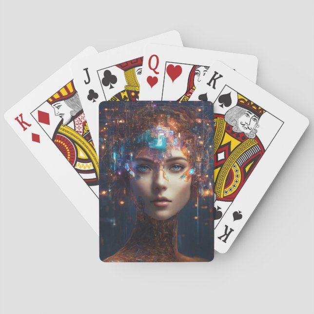 AI Ansikte Poker Deck" Casinokort (Baksidan)