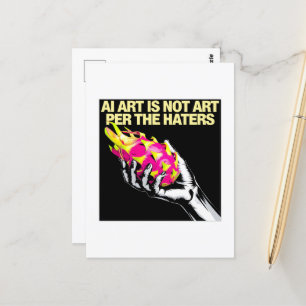 AI Art är inte konst per Haters Hand DragonFrukt Vykort