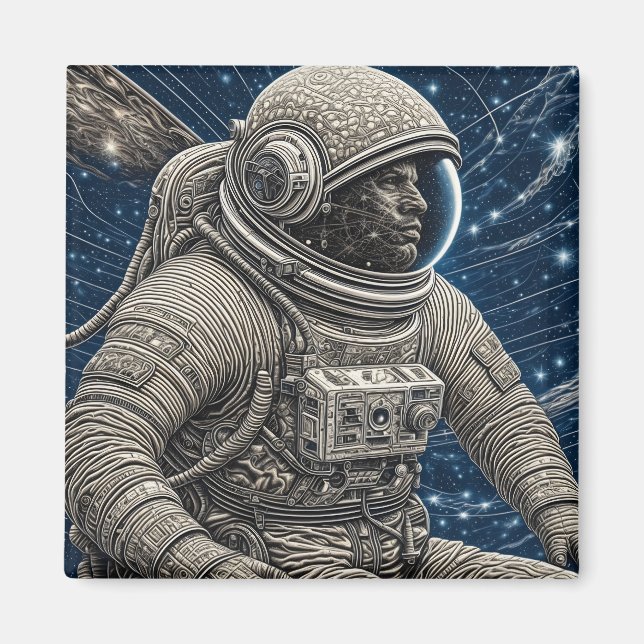 Ai Art Astronaut i rymden Magnet (Framsidan)