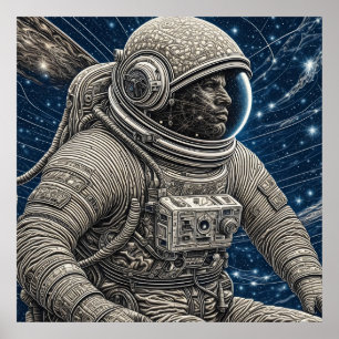 Ai Art Astronaut i rymden Poster