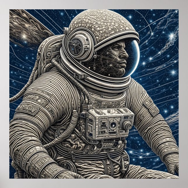 Ai Art Astronaut i rymden Poster (Framsidan)