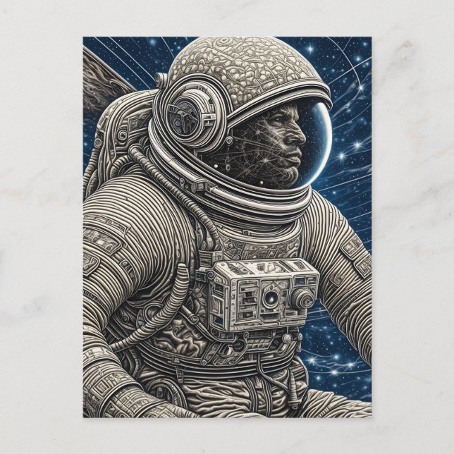 Ai Art Astronaut i rymden Vykort (Framsida)