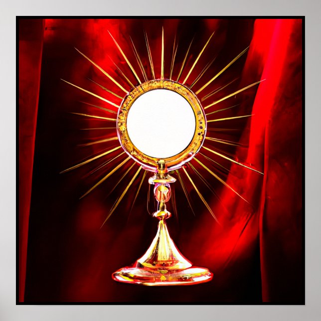 AI Art Besigned Sacrament Host i en monostrans 1 Poster (Framsidan)