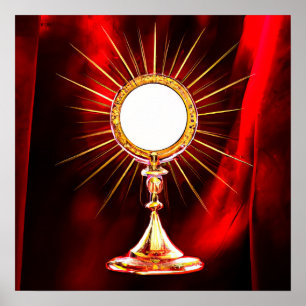 AI Art Besigned Sacrament Host i en monostrans 1 Poster