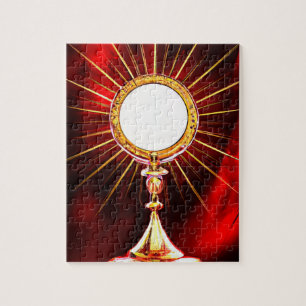 AI Art Besigned Sacrament Host i en monostrans 1 Pussel