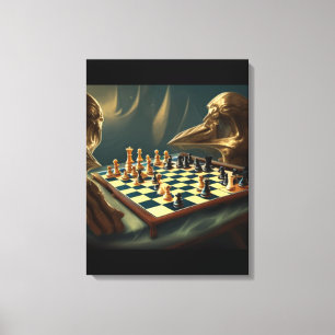 AI Art Chess spelar sig själv 2023 Canvastryck