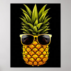 AI Art - Coola Ananas med solglasögon - Poster