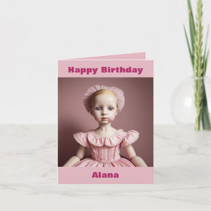 AI Art Doll Grattis på födelsedagen-kort Kort