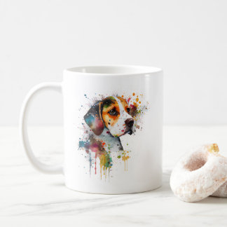 AI Art för beagle Puppy Watercolor AI Kaffemugg