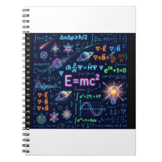 AI Art Fysik E=mc² Vetenskap Spiralanteckningsbok  Anteckningsbok