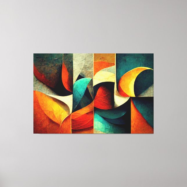 AI Art Gallery™ Abstrakt AI Art: Wave Canvastryck (Framsida)