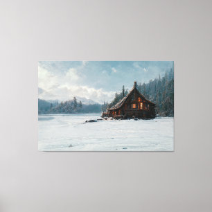 Ai Art Gallery™ - Logga in på Kallets vinterdag Canvastryck