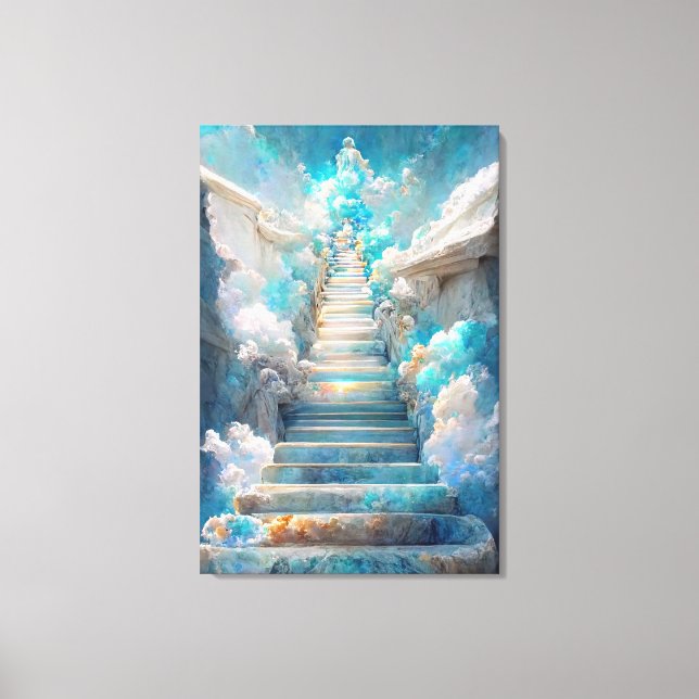 AI Art Gallery™ - Stairway till himlen: Faith Canv Canvastryck (Framsida)