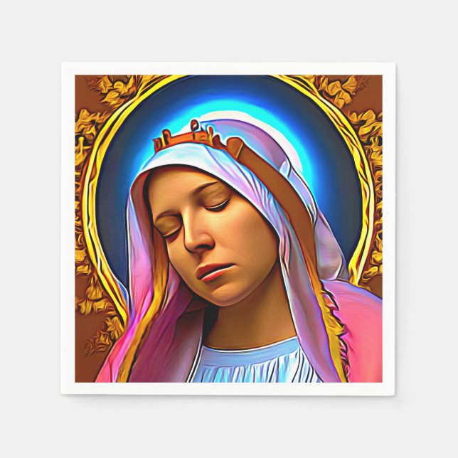 AI Art of the Blsed Virgin Mary Pappersservett (Framsidan)