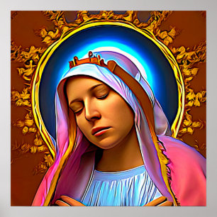 AI Art of the Blsed Virgin Mary Poster