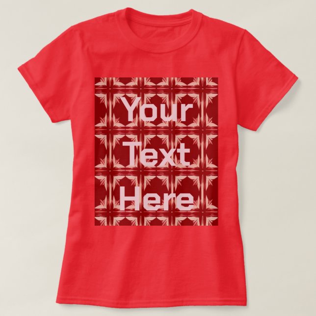 AI Art Red Anpassningsbar Text för kvinnor T-Shirt (Design framsida)