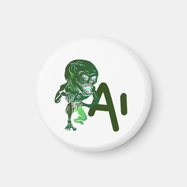 AI artificiell intelligens här är teknikvarm Magnet (Framsidan)