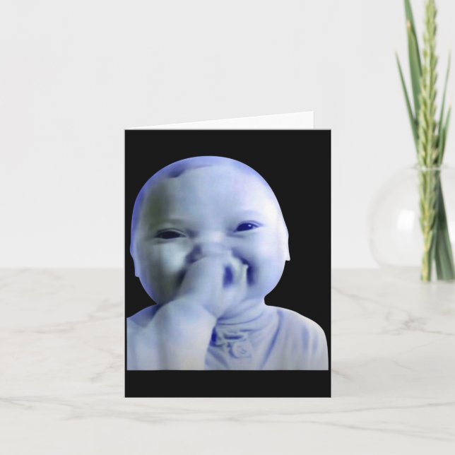 Ai Baby Du Svär Meme Roligt Skrattande Baby Meme B Kort (Framsida)